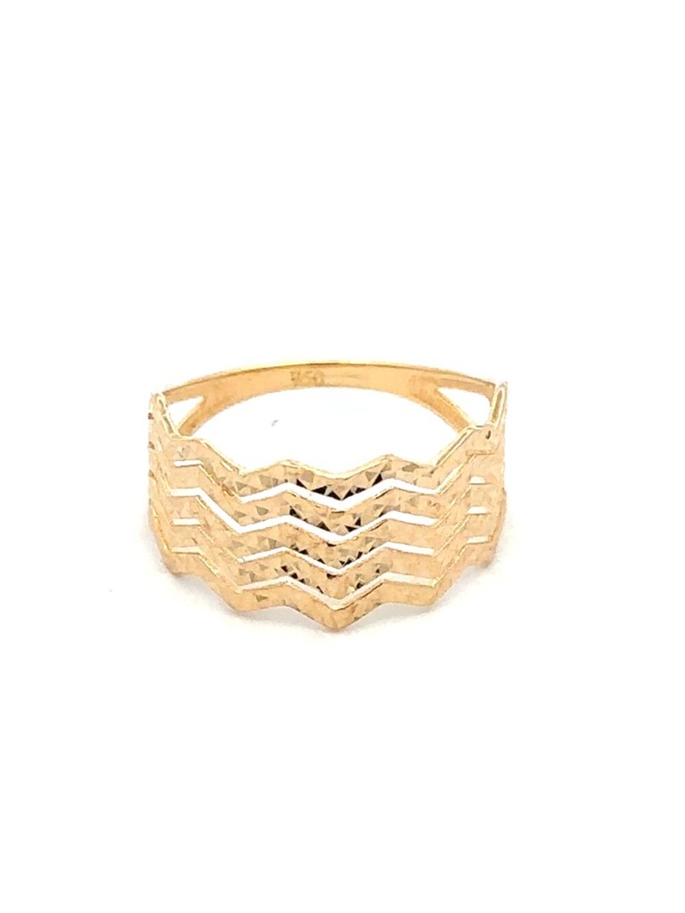 18K Gold Ring Wave 1.66g Size 6 - Picture 7 of 8